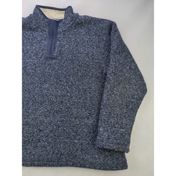 Orvis Classic Collection 1/4 Zip Pullover Sweater Size L Blue Fleece - Picture 4 of 10